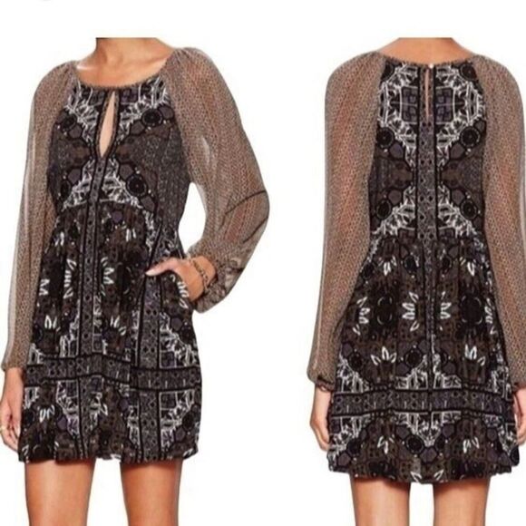 FREE PEOPLE‎ OKSANA BOHO ANTHROPOLOGIE DRESS SIZE S - Picture 1 of 6